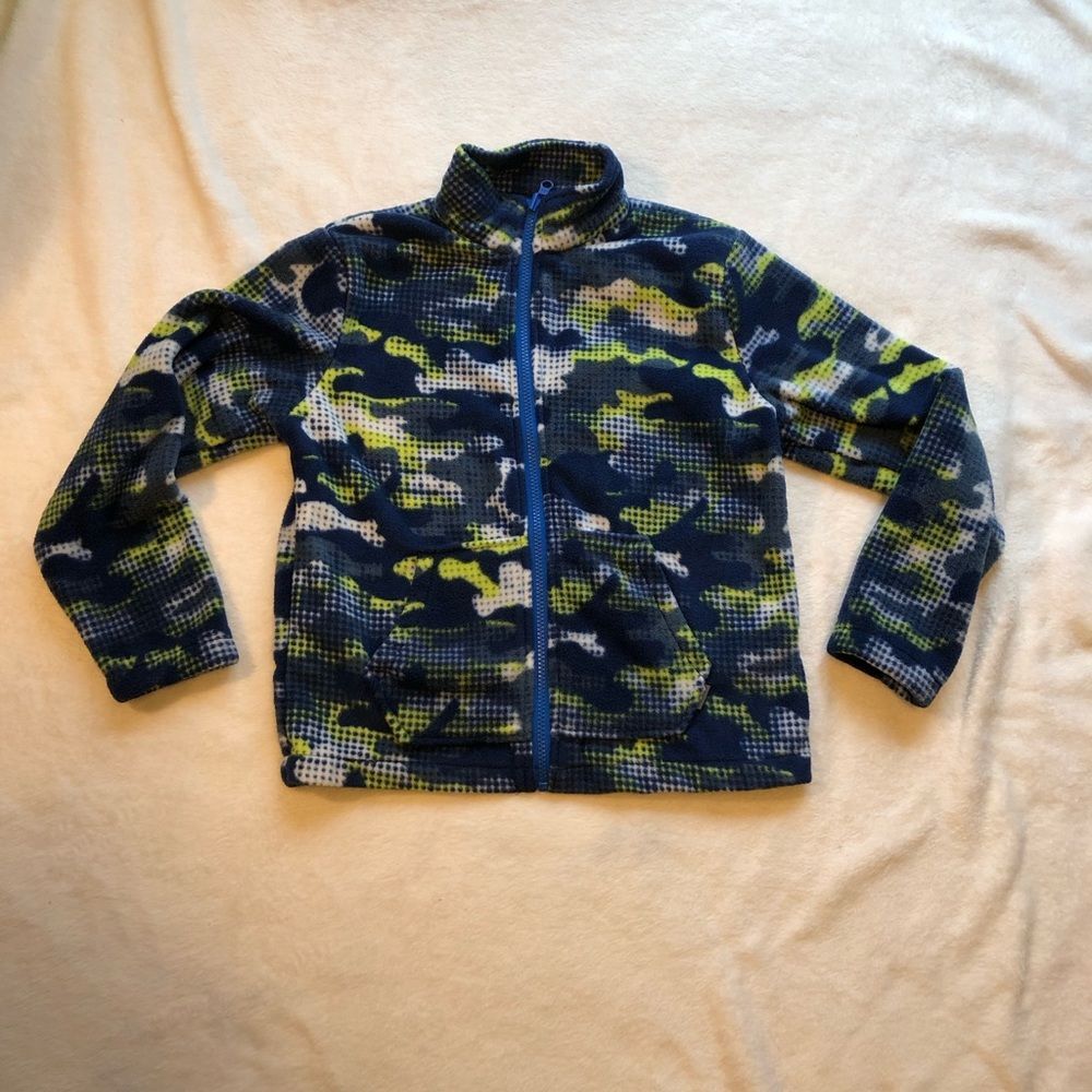 Eddie Bauer kids fleece jacket zipper up, boy size medium (10-12)